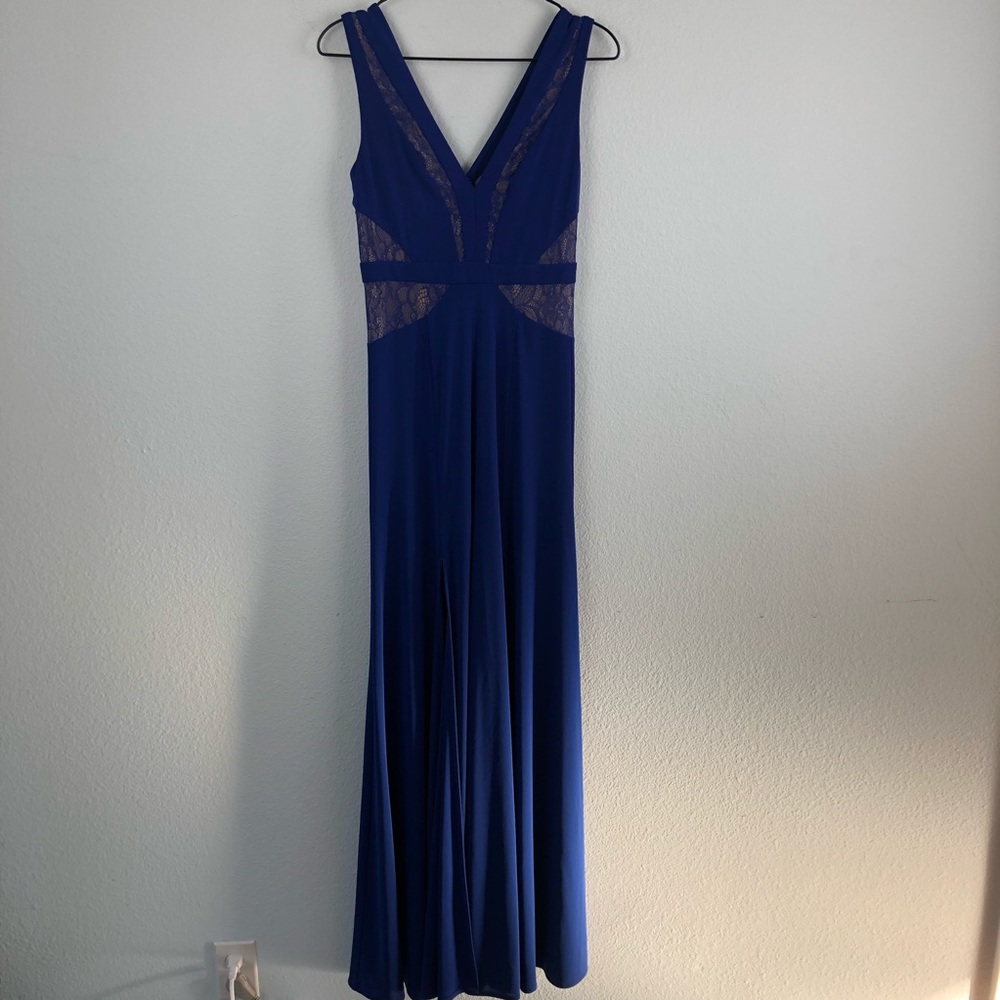 BCBG Max Azria Sophee Maxi Dress Blue Long Gown - Picture 3 of 8